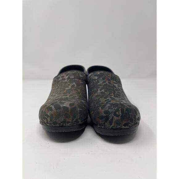 Sanita Black Leather Danish Clogs Floral Lace Pattern EUR 39 US 6.5 - Picture 2 of 13